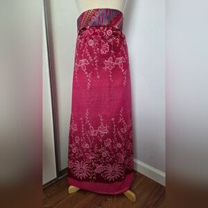 Floral Pink Maxi Skirt Bought In Thailand Wrap-style